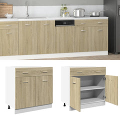 vidaXL Kitchen Base Cabinet "Lyon" Engineered Wood Sonoma Oak