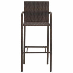 vidaXL 5 Piece Garden Bar Set Brown Solid Wood Acacia and Poly Rattan 6