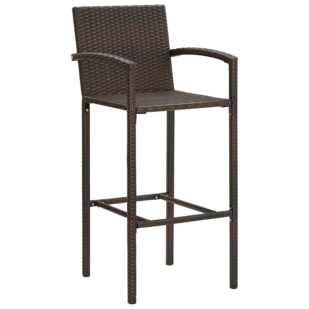 vidaXL 5 Piece Garden Bar Set Brown Solid Wood Acacia and Poly Rattan 4