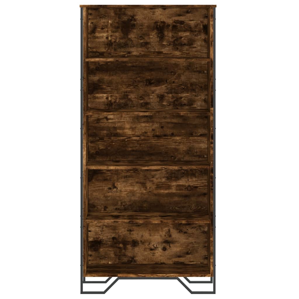 vidaXL Book Cabinet Smoked Oak 80x31x169 cm Engineered wood 4