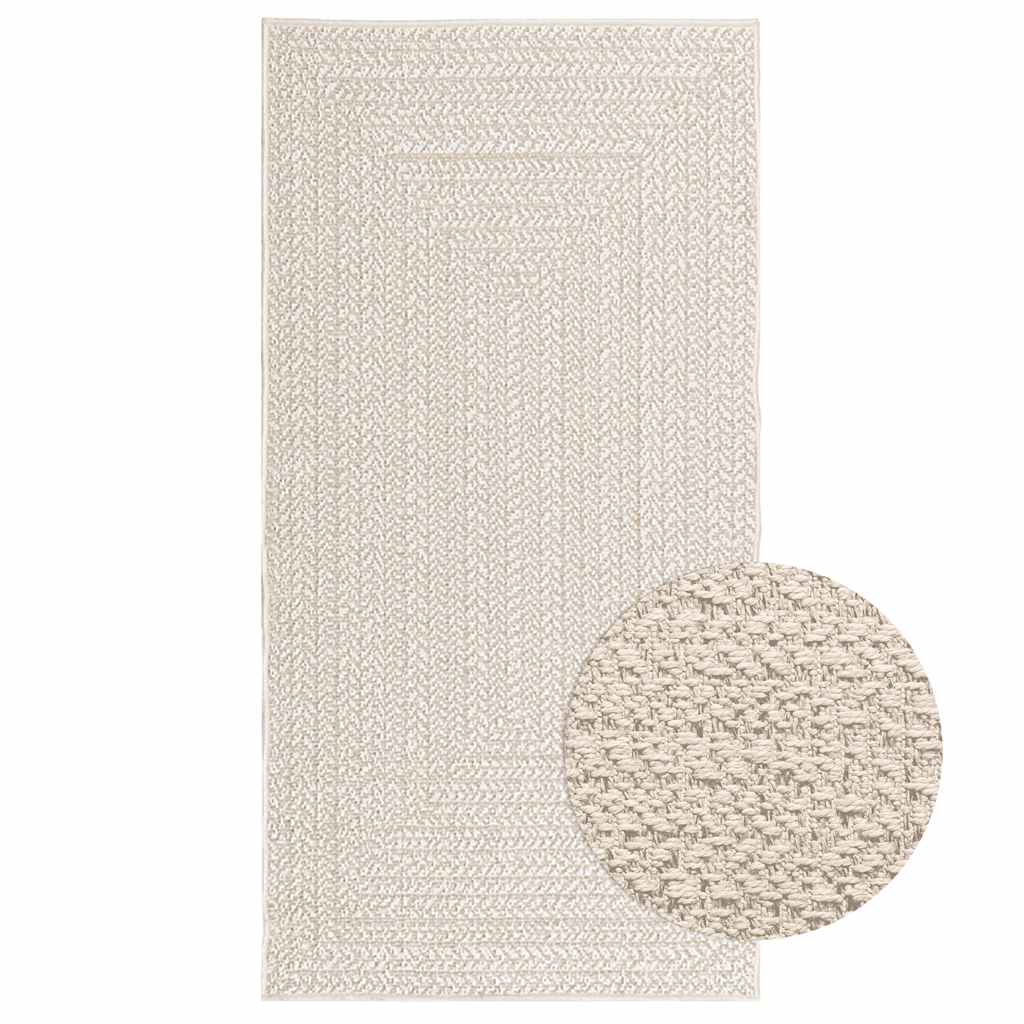 vidaXL Rug ZIZUR Cream 80x150 cm Jute Look Indoor and Outdoor 1