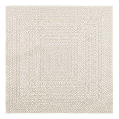 Rug ZIZUR Jute Look Indoor and Outdoor Rectangular Cream 120 x 120 cm