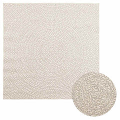 vidaXL Rug ZIZUR Cream 120x120 cm Jute Look Indoor and Outdoor 1