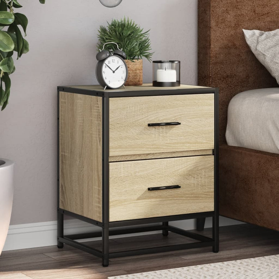 vidaXL Bedside Cabinet Sonoma Oak 40x31x50 cm Engineered Wood 1