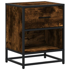 vidaXL Bedside Cabinet Smoked Oak 40x31x50 cm Engineered Wood 2