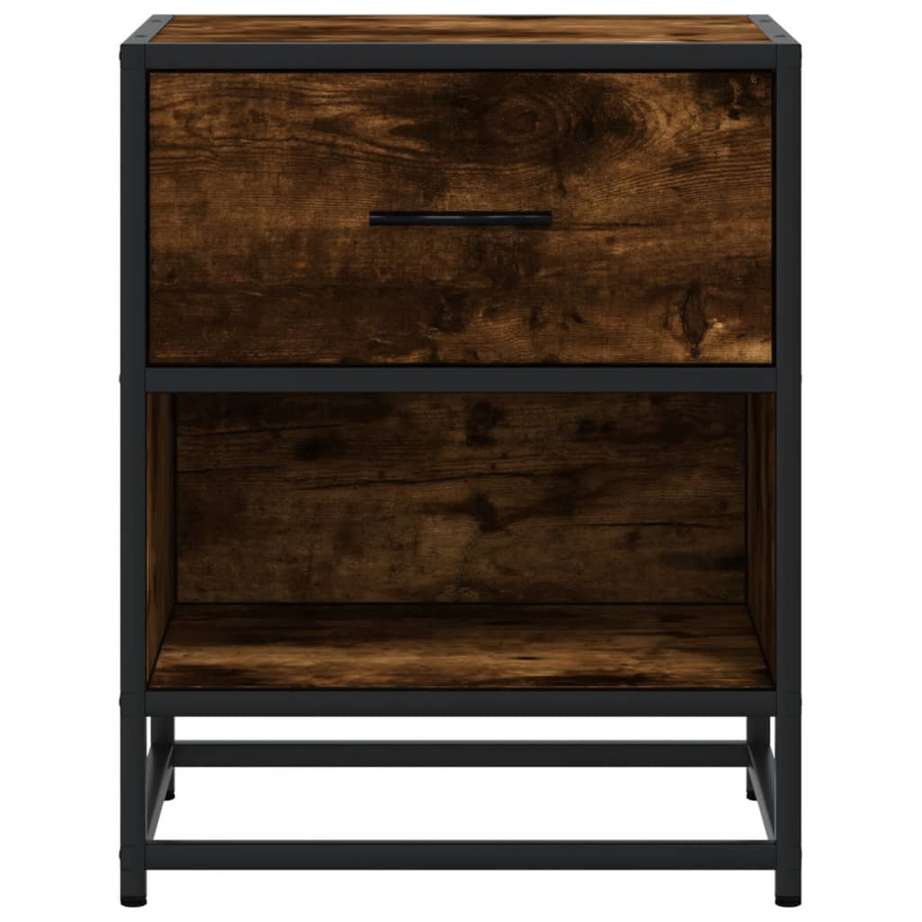 vidaXL Bedside Cabinet Smoked Oak 40x31x50 cm Engineered Wood 5