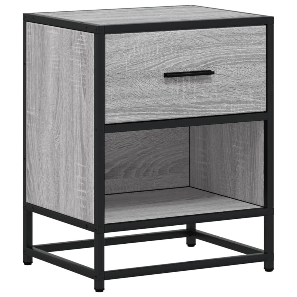 vidaXL Bedside Cabinet Grey Sonoma 40x31x50 cm Engineered Wood 2