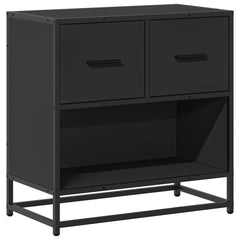vidaXL Bedside Cabinet Black 60x31x60 cm Engineered Wood and Metal 2