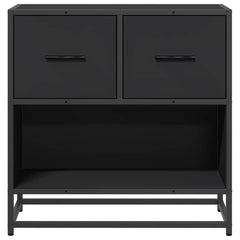 vidaXL Bedside Cabinet Black 60x31x60 cm Engineered Wood and Metal 5