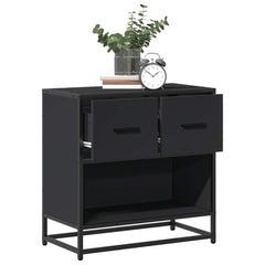 vidaXL Bedside Cabinet Black 60x31x60 cm Engineered Wood and Metal 1