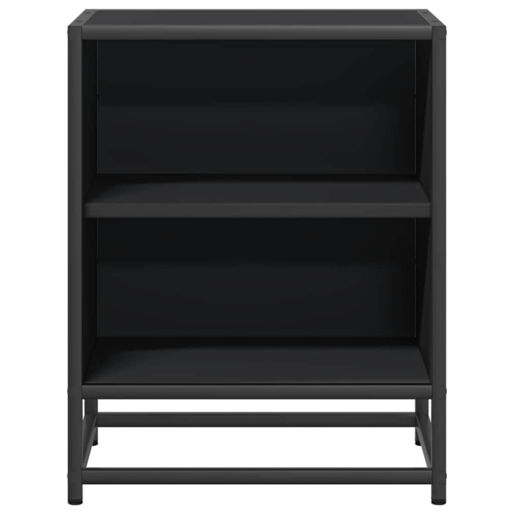 vidaXL Bedside Cabinet Black 40x31x50 cm Engineered Wood and Metal 5
