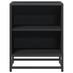 vidaXL Bedside Cabinet Black 40x31x50 cm Engineered Wood and Metal 5