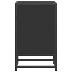vidaXL Bedside Cabinet Black 40x31x50 cm Engineered Wood and Metal 6