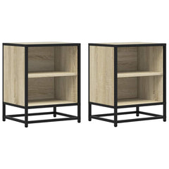 vidaXL Bedside Cabinets 2 pcs Sonoma Oak 40x31x50 cm Engineered Wood and Metal 2