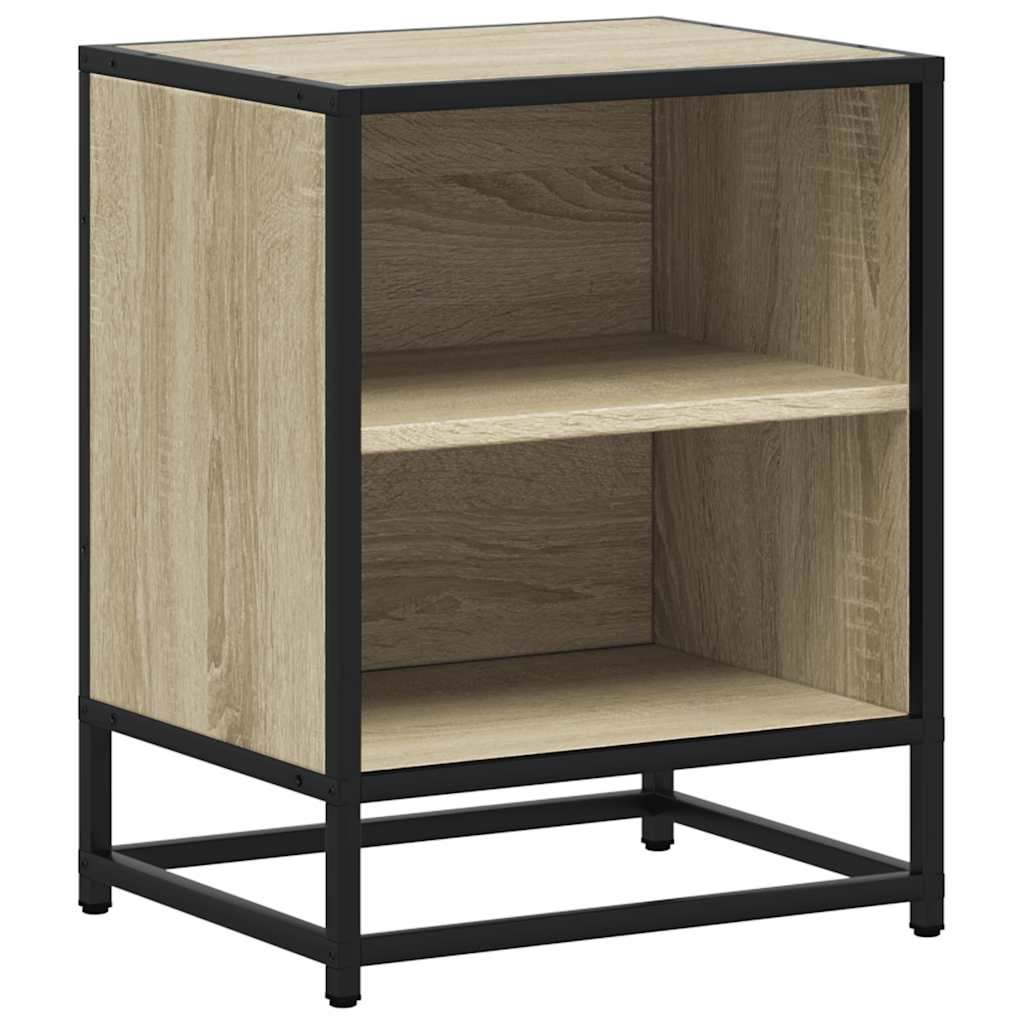 vidaXL Bedside Cabinets 2 pcs Sonoma Oak 40x31x50 cm Engineered Wood and Metal 6