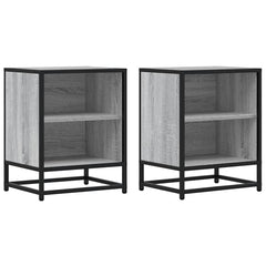 vidaXL Bedside Cabinets 2 pcs Grey Sonoma 40x31x50 cm Engineered Wood and Metal 2