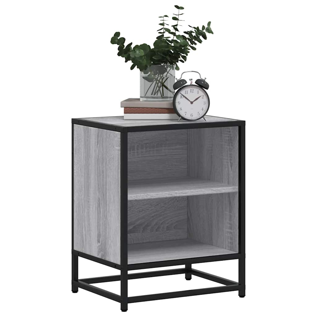 vidaXL Bedside Cabinets 2 pcs Grey Sonoma 40x31x50 cm Engineered Wood and Metal 4