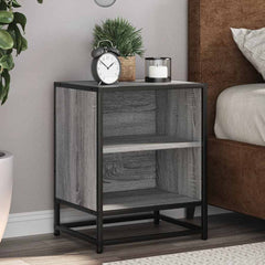 vidaXL Bedside Cabinets 2 pcs Grey Sonoma 40x31x50 cm Engineered Wood and Metal 1