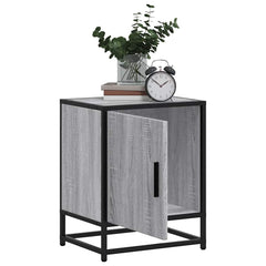 vidaXL Bedside Cabinet Grey Sonoma 40x31x50 cm Engineered Wood and Metal 4
