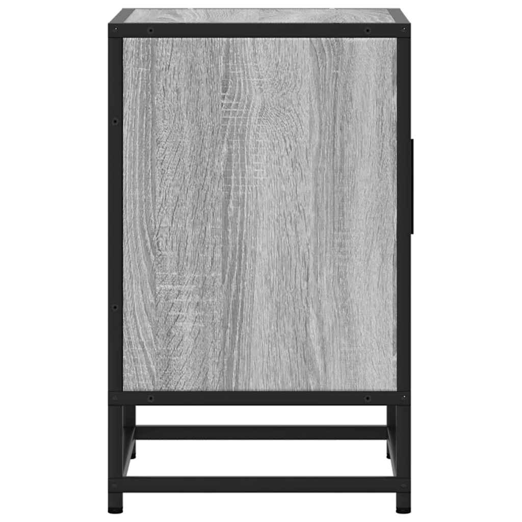 vidaXL Bedside Cabinet Grey Sonoma 40x31x50 cm Engineered Wood and Metal 6