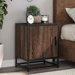 vidaXL Bedside Cabinets 2 pcs Brown Oak 40x31x50 cm Engineered Wood and Metal 1