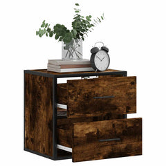 vidaXL Wall-mounted Bedside Cabinets 2 pcs Smoked Oak 40x31x39.5 cm 4