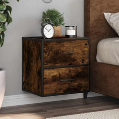vidaXL Wall-mounted Bedside Cabinets 2 pcs Smoked Oak 40x31x39.5 cm 1