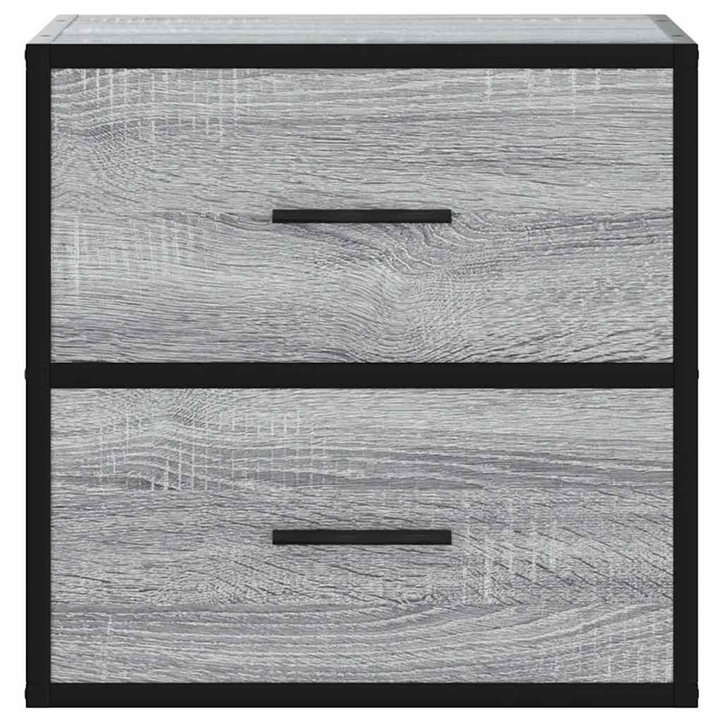 vidaXL Wall-mounted Bedside Cabinets 2 pcs Grey Sonoma 40x31x39.5 cm 5