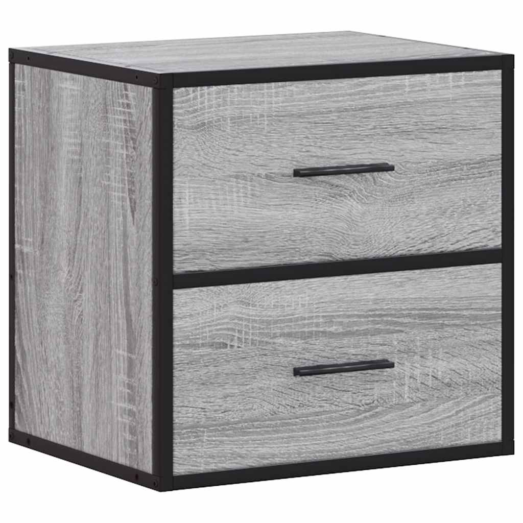 vidaXL Wall-mounted Bedside Cabinets 2 pcs Grey Sonoma 40x31x39.5 cm 6