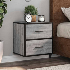 vidaXL Wall-mounted Bedside Cabinets 2 pcs Grey Sonoma 40x31x39.5 cm 1