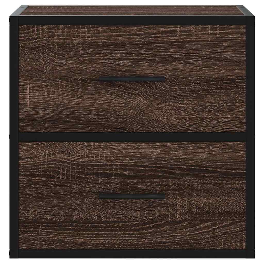 vidaXL Wall-mounted Bedside Cabinets 2 pcs Brown Oak 40x31x39.5 cm 5