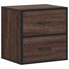 vidaXL Wall-mounted Bedside Cabinets 2 pcs Brown Oak 40x31x39.5 cm 6