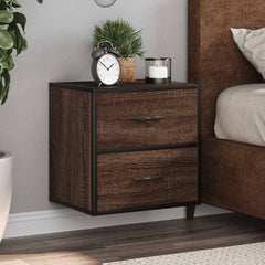 vidaXL Wall-mounted Bedside Cabinets 2 pcs Brown Oak 40x31x39.5 cm 1