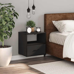 vidaXL Wall-mounted Bedside Cabinet Black 40x31x39.5 cm 3