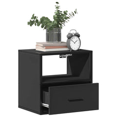 vidaXL Wall-mounted Bedside Cabinet Black 40x31x39.5 cm 4