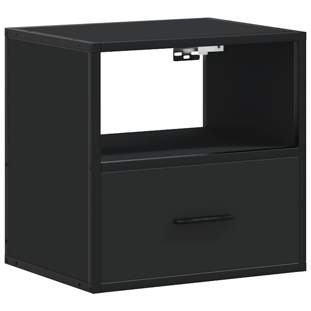 vidaXL Wall-mounted Bedside Cabinet Black 40x31x39.5 cm 5