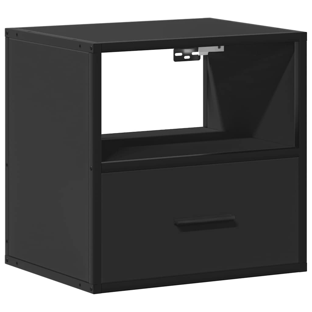 vidaXL Wall-mounted Bedside Cabinets 2 pcs Black 40x31x39.5 cm 6