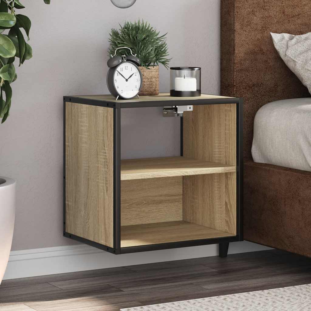 vidaXL Wall-mounted Bedside Cabinets 2 pcs Sonoma Oak 40x31x39.5 cm 1