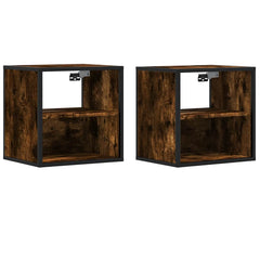 vidaXL Wall-mounted Bedside Cabinets 2 pcs Smoked Oak 40x31x39.5 cm 2