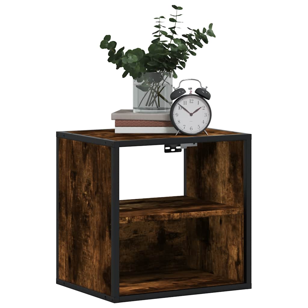 vidaXL Wall-mounted Bedside Cabinets 2 pcs Smoked Oak 40x31x39.5 cm 4