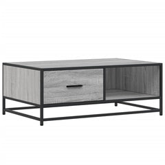 vidaXL Coffee Table Grey Sonoma 90x57x35 cm Engineered Wood and Metal 2