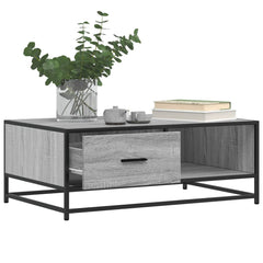 vidaXL Coffee Table Grey Sonoma 90x57x35 cm Engineered Wood and Metal 4