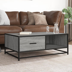 vidaXL Coffee Table Grey Sonoma 90x57x35 cm Engineered Wood and Metal 1