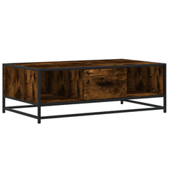 Coffee Table 100x57x35 cm Engineered Wood and Metal Smoked oak