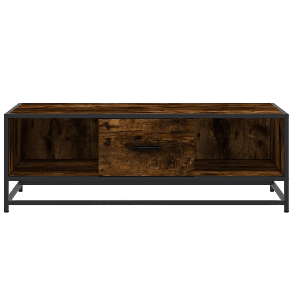 Coffee Table 100x57x35 cm Engineered Wood and Metal Smoked oak