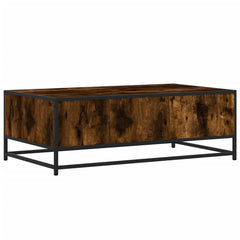 Coffee Table 100x57x35 cm Engineered Wood and Metal Smoked oak