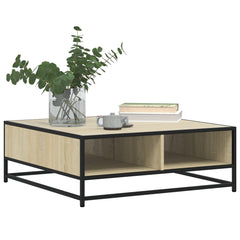 vidaXL Coffee Table Sonoma Oak 80x80x30 cm Engineered Wood and Metal 4