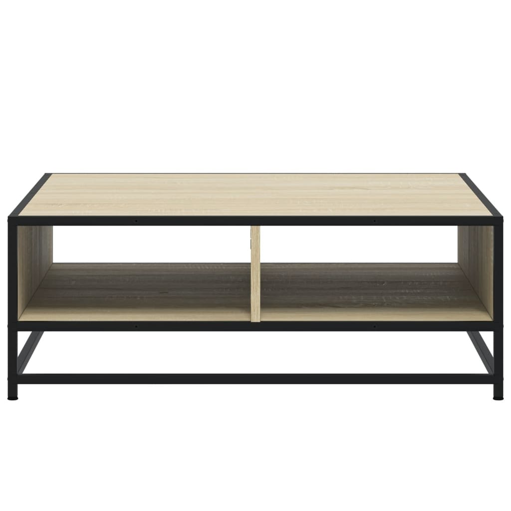 vidaXL Coffee Table Sonoma Oak 80x80x30 cm Engineered Wood and Metal 5