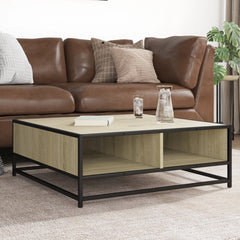 vidaXL Coffee Table Sonoma Oak 80x80x30 cm Engineered Wood and Metal 1