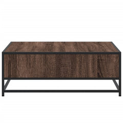 vidaXL Coffee Table Brown Oak 80x80x30 cm Engineered Wood and Metal 6